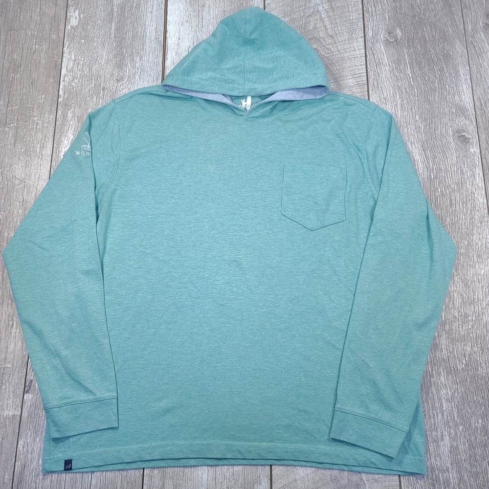 Johnnie-O Gunnar Hoodie Mens XXL Antigua Teal Cotton Modal JMLT2440 Wone Wok